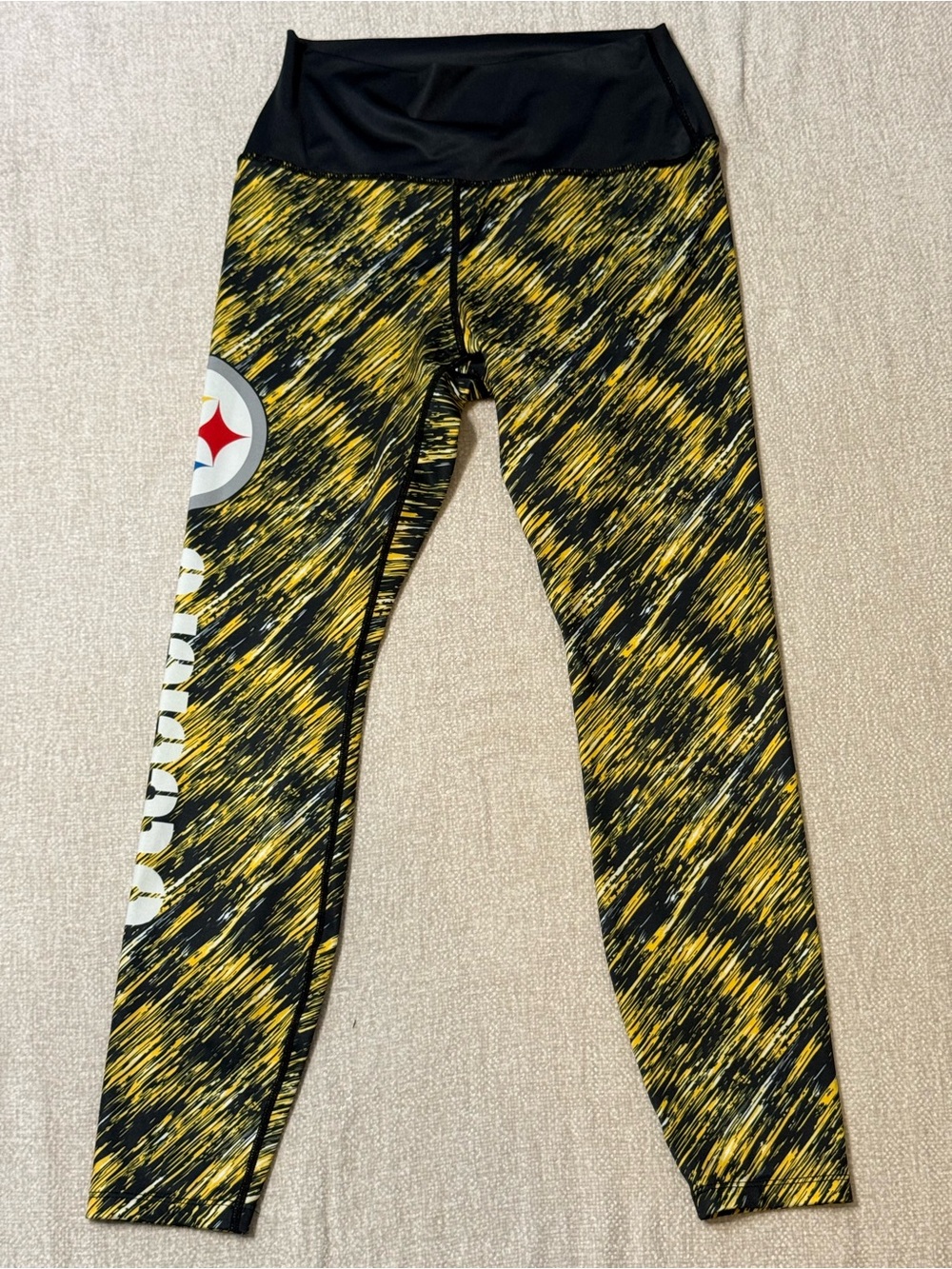 Pittsburgh Steelers NFL Womens M Leggings Black Gold Game Day Athleisure